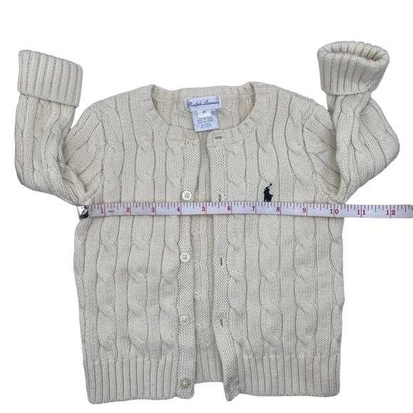 Ralph Lauren Baby Cream Button Front Cardigan Size 9 Months - Picture 3 of 10
